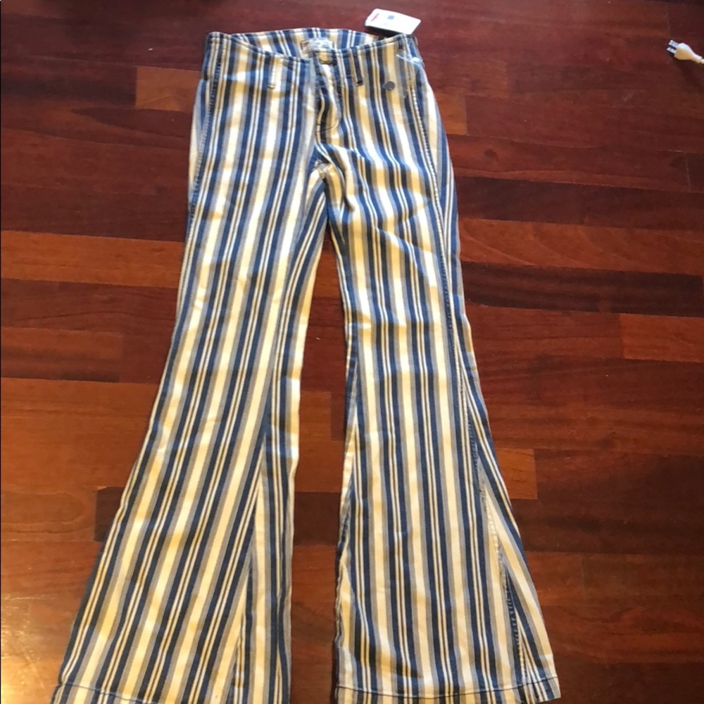 Free People bell bottom stripped jeans